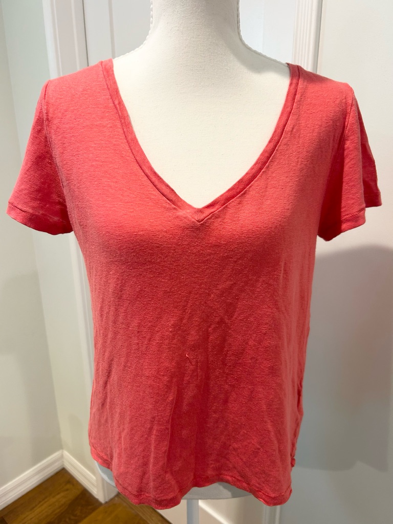 J. Crew Linen V-Neck Tee
